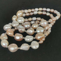 Wholesale Real Pearls Bracelets For Lots 20 Strands 5-6mm Rice Aand 10-12mm Baroque Pearl