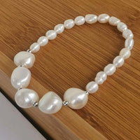 Wholesale Real Pearls Bracelets For Lots 20 Strands 5-6mm Rice Aand 10-12mm Baroque Pearl