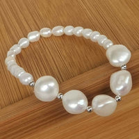 Wholesale Real Pearls Bracelets For Lots 20 Strands 5-6mm Rice Aand 10-12mm Baroque Pearl