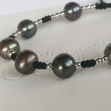 Wonderful Black Fresh Water Pearl Bracelet Handcraft Jewelry