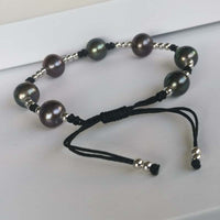 Wonderful Black Fresh Water Pearl Bracelet Handcraft Jewelry