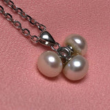 Lovely 7mm White Freshwater Pearl Pendant Choker 38cm Chain Necklace