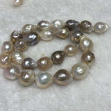 ELEISPL Wholesale 5 Strands 12-14mm Natural Thick Freshwater Nucleated Pearls Loose Strings #2300031