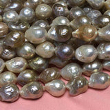 ELEISPL Wholesale 5 Strands 12-14mm Natural Thick Freshwater Nucleated Pearls Loose Strings #2300031