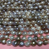 ELEISPL Wholesale 5 Strands 12-14mm Natural Thick Freshwater Nucleated Pearls Loose Strings #2300031