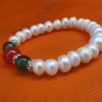 Wholesale 20X Strands 8mm White Fresh Water Pearl Bracelets Stretch style Bangle