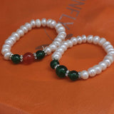 Wholesale 20X Strands 8mm White Fresh Water Pearl Bracelets Stretch style Bangle