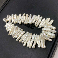 [ELEISPL] Gorgeous Luster BiWa Rare Real Pearl Bracelet Fine Jewelry For Girlfriend #22010034