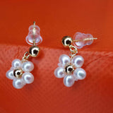 G14KF Love White Fresh Water Pearl Studs&Dangle Earring Flower Stlye NEW Girls Jewellry