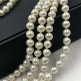 [ELEISPL] Long Style Small 6mm Natural Freshwater Pearl Necklace Natural Purple or White #22010035-36