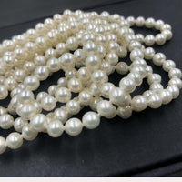 [ELEISPL] Long Style Small 6mm Natural Freshwater Pearl Necklace Natural Purple or White #22010035-36