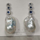 Wholesale 7 Pairs Sterling Silver Gorgeous Baroque Pearl Dangle Earring 16-18*20-22mm