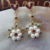 G14K Gold Filled White Freshwater pearl dangle earring 30mm length