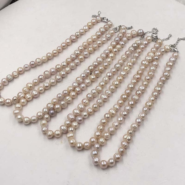 {ELEISPL] Wholesale 5 Strands 9mm Natural Mixed Freshwater Pearl Necklace  #220100382