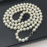 [ELEISPL]  New AA++ 85cm Long 8-9MM Round FW Pearl Necklace  #22010038