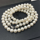 [ELEISPL]  New AA++ 85cm Long 8-9MM Round FW Pearl Necklace  #22010038