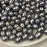 ELEISPL JEWELRY Whlesale 100g Loose Gray Freshwater Pearls Half Drilled Beads Rice Shape  #22010390