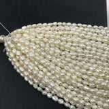 ELEISPL JEWELRY Lots 47 Strands 3-4mm Rice Freshwater Pearls Strings 34cm/Strings #22010398