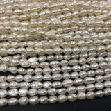 ELEISPL JEWELRY Lots 47 Strands 3-4mm Rice Freshwater Pearls Strings 34cm/Strings #22010398