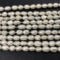 ELEISPL JEWELRY Lots 47 Strands 3-4mm Rice Freshwater Pearls Strings 34cm/Strings #22010398