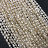 ELEISPL JEWELRY Lots 47 Strands 3-4mm Rice Freshwater Pearls Strings 34cm/Strings #22010398