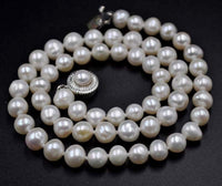 New arrived wholesale 10 strands 7-8mm white genuine freshwater pearl Necklace