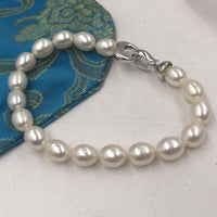 [ELEISPL Wholesale 12 Pieces 7-8mm Rice Freshwater Pearl Bracelets ##22010406