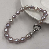 [ELEISPL Wholesale 12 Pieces 7-8mm Rice Freshwater Pearl Bracelets ##22010406