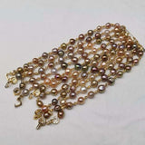 9-11mm Gorgeous rainbow Pearl Kasumi freshwater pearls bracelets 10 Qty newly