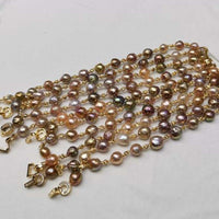 9-11mm Gorgeous rainbow Pearl Kasumi freshwater pearls bracelets 10 Qty newly