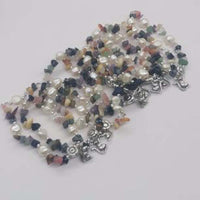 Wholesale 20pcs mix crystal 9-10mm white freshwater pearl elastic bracelets