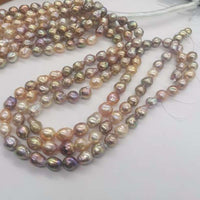 Gorgeous rainbow 9-11mm kasumi pearl loose strings shiny freshwater pearls 2strands