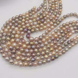 Gorgeous rainbow 9-11mm kasumi pearl loose strings shiny freshwater pearls 2strands