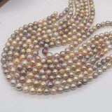 Gorgeous rainbow 9-11mm kasumi pearl loose strings shiny freshwater pearls 2strands