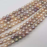 Gorgeous rainbow 9-11mm kasumi pearl loose strings shiny freshwater pearls 2strands