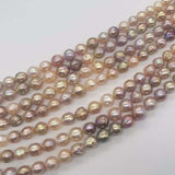 Gorgeous rainbow 9-11mm kasumi pearl loose strings shiny freshwater pearls 2strands