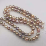 Gorgeous rainbow 9-11mm kasumi pearl loose strings shiny freshwater pearls 2strands