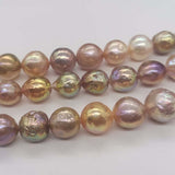 Gorgeous rainbow 9-11mm kasumi pearl loose strings shiny freshwater pearls 2strands