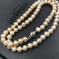 [ELEISPL] Natural Rainbow Baroque Potato Pearl Necklace 6mm 42cm Long #22010042