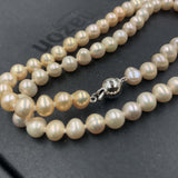 [ELEISPL] Natural Rainbow Baroque Potato Pearl Necklace 6mm 42cm Long #22010042