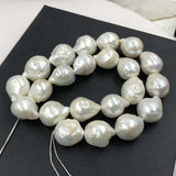 ELEISPL JEWELRY Lots 4 Qty  13-16mm Fine Luster White Freshwater Baroque Pearl Loose String Free Shipping #22010430