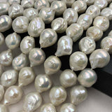 ELEISPL JEWELRY Lots 4 Qty  13-16mm Fine Luster White Freshwater Baroque Pearl Loose String Free Shipping #22010430