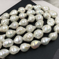 ELEISPL JEWELRY Lots 4 Qty  13-16mm Fine Luster White Freshwater Baroque Pearl Loose String Free Shipping #22010430