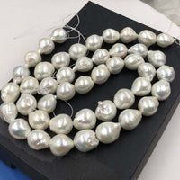 ELEISPL JEWELRY Lots 4 Qty  13-16mm Fine Luster White Freshwater Baroque Pearl Loose String Free Shipping #22010430