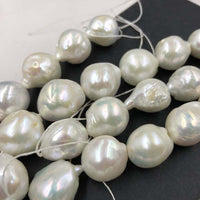 ELEISPL JEWELRY Lots 4 Qty  13-16mm Fine Luster White Freshwater Baroque Pearl Loose String Free Shipping #22010430