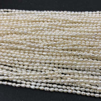 ELEISPL JEWELRY  Lots 10 Strings Small 2mm Rice White Freshwater Pearl Loose String Free Shipping #22010431