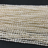 ELEISPL JEWELRY  Lots 10 Strings Small 2mm Rice White Freshwater Pearl Loose String Free Shipping #22010431