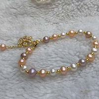 Gorgeous Bright Colours Freshwater Pearl Bracelet Free Shipping