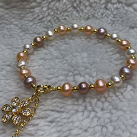 Gorgeous Bright Colours Freshwater Pearl Bracelet Free Shipping