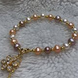 Gorgeous Bright Colours Freshwater Pearl Bracelet Free Shipping